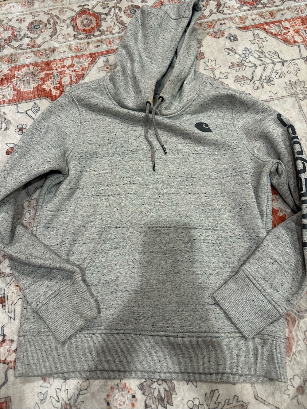 Carhartt Gray Pullover Hoodie with Subtle Logo